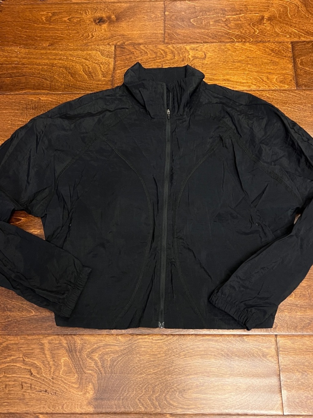 Women’s Nike Running Crop Windbreaker Jacket Cinch Back Full Zip Size Large